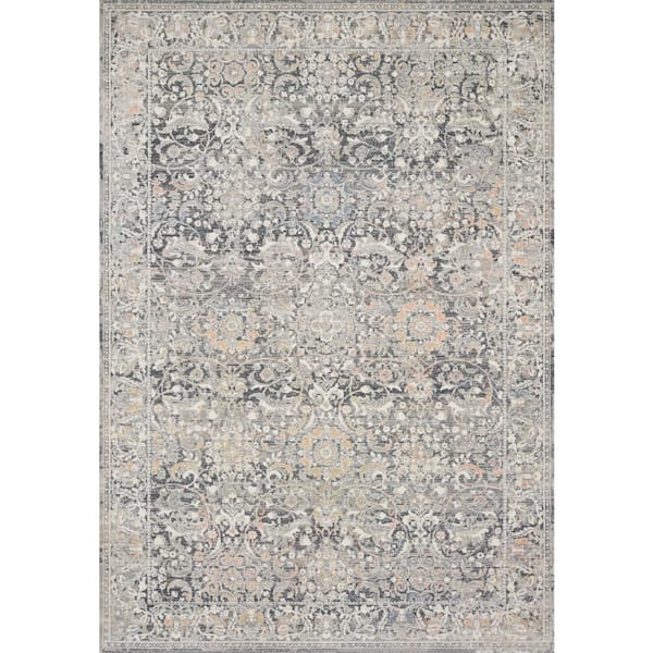 Loloi Lucia Grey/Mist 2 ft. 8 in. x 8 ft. Transitional Polypropylene/Polyester Pile Runner Rug