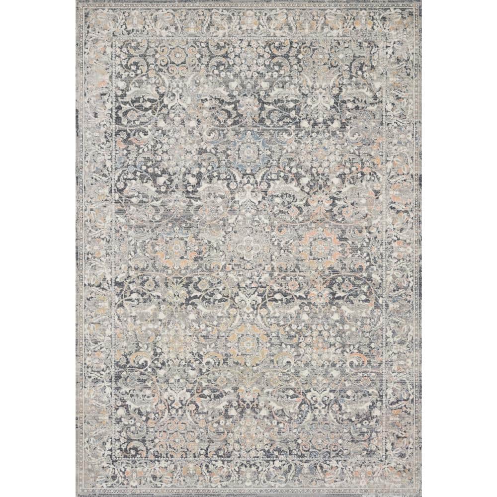 Lucia Gray and Mist Rectangular Stain-Resistant Rug