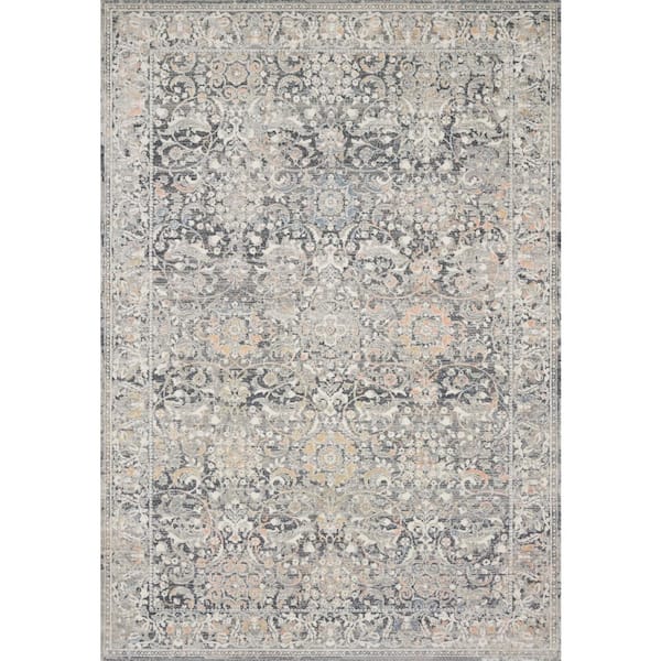 LOLOI II Lucia Grey/Mist 2 ft. 8 in. x 8 ft. Transitional Polypropylene/Polyester Pile Runner Rug