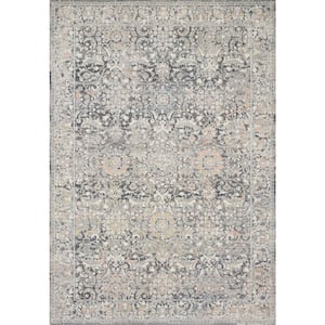 Lucia Grey/Mist 5 ft. 2 in. x 7 ft. 7 in. Transitional Polypropylene/Polyester Pile Area Rug