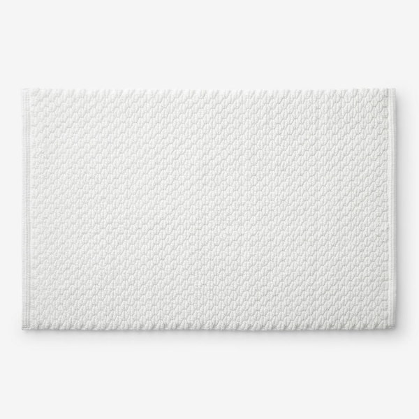 Company Cotton Diamond Textured 24 in. x 40 in. White Bath Rug