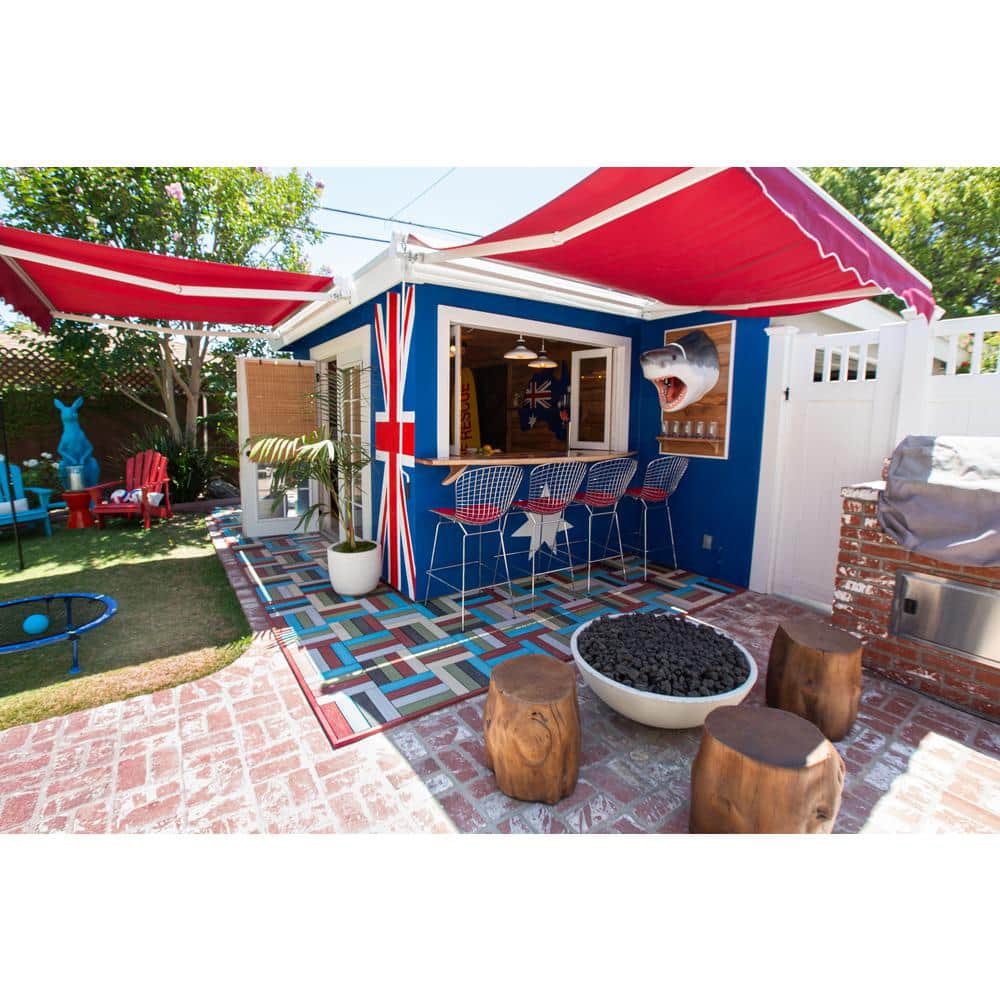 Rainbow Composite Interlocking Deck Tiles for Outdoor Flooring, Set of 10