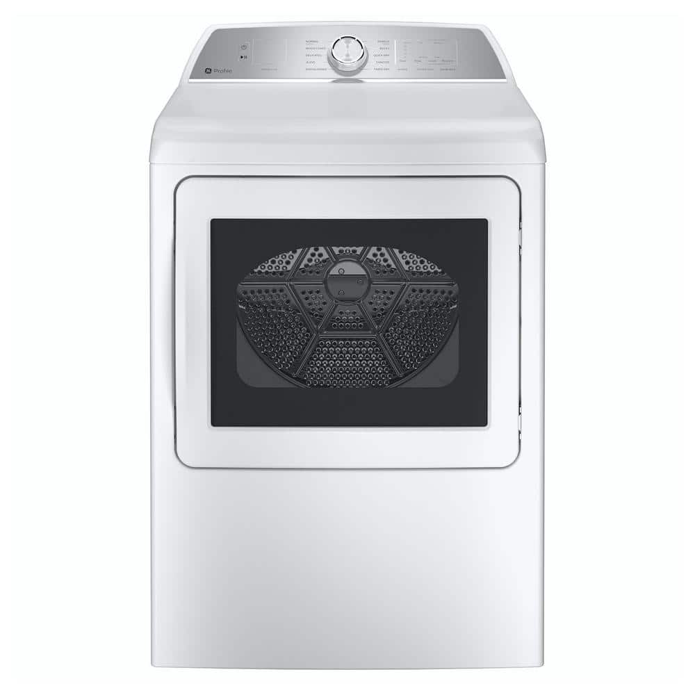 Profile 7.4 cu. ft. Smart Electric Dryer in White with Sanitize Cycle and Sensor Dry, ENERGY STAR