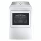 GE 7.2-cu ft Reversible Side Swing Door Gas Dryer (White) in the Gas Dryers  department at