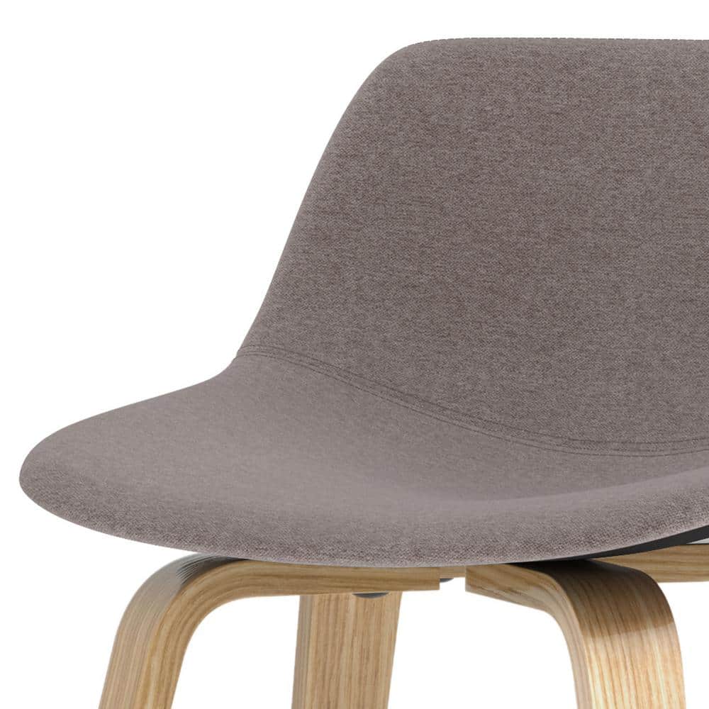 Randolph Mid-Century Modern Mocha Bentwood Counter Height Stools with Oak Legs