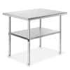 GRIDMANN 36 X 24 In. Stainless Steel Kitchen Utility Table With Bottom ...