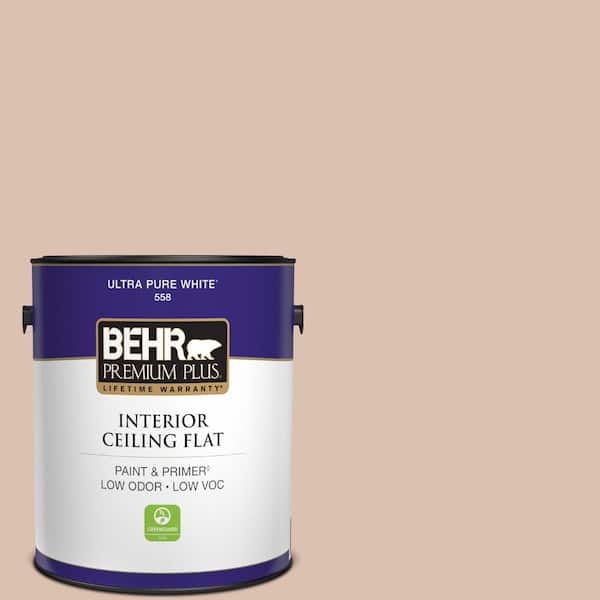 BEHR PREMIUM PLUS 1 gal. #S220-2 Artisan Tea Ceiling Flat Interior Paint