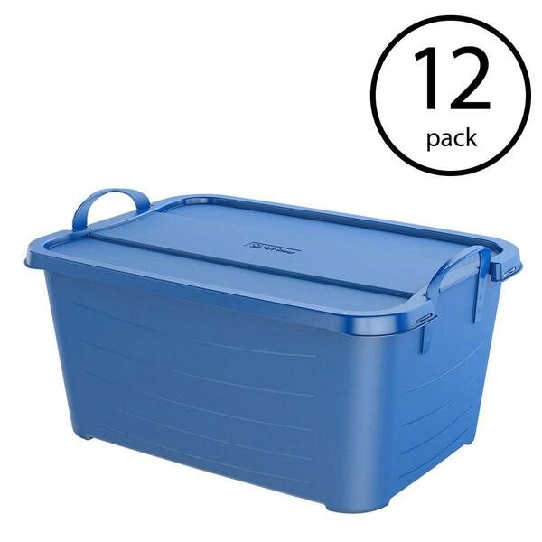 Life Story Blue Stackable Closet Home Storage Box Container, 55 Qt. (12-Pack)