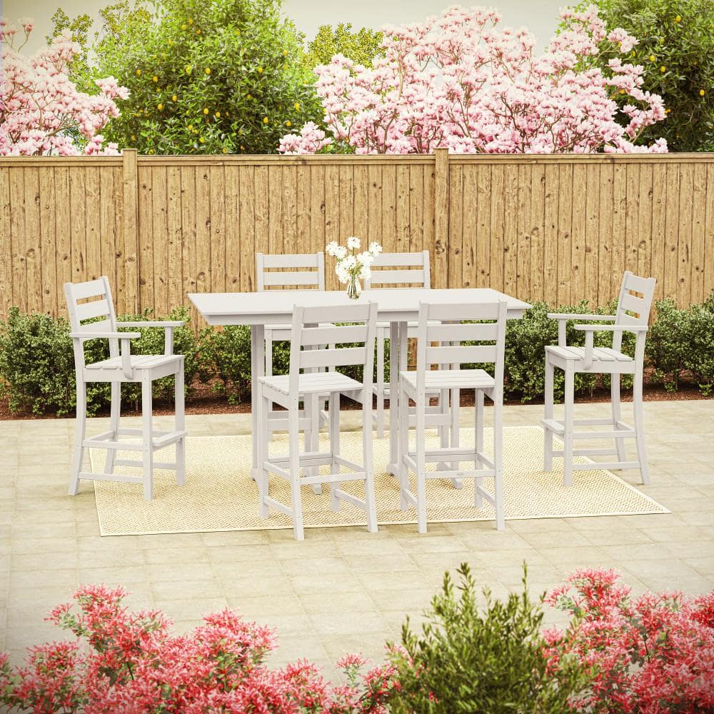 Grant Park White 7-Piece HDPE Plastic Farmhouse Bar Set price history on PriceWatchPro
