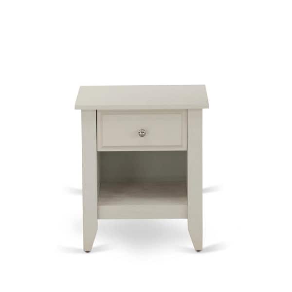HOME IMPORTS EMPORIUM Night Stand 18 in. x 21 in. Wirebrushed Buttercream Rectangle End Table Wood Laminate Top with a Drawer for Bedroom