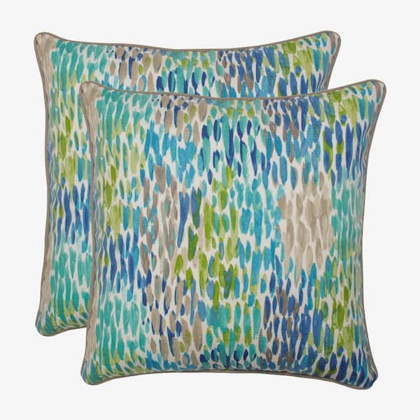 Pillow Perfect Blue Square Outdoor Square Throw Pillow 2-Pack