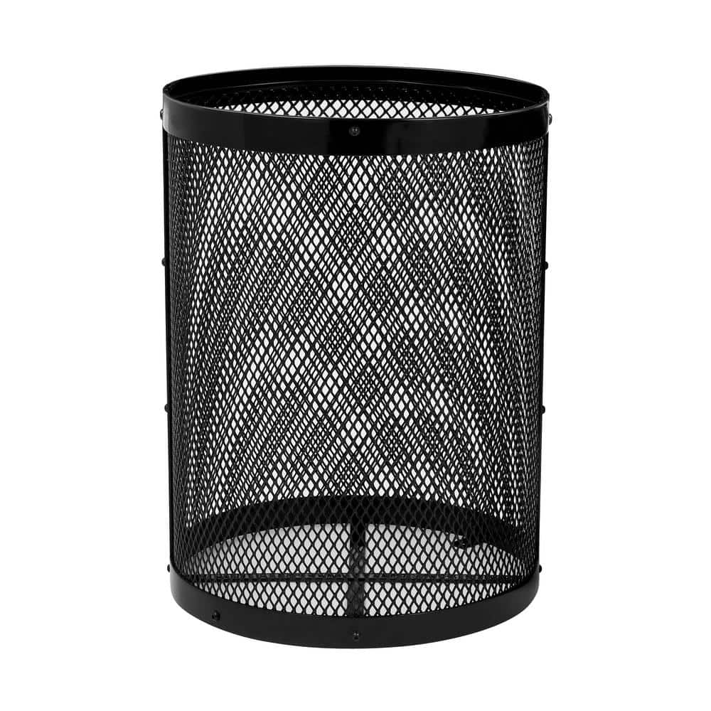 36 Gal. Black Steel Diamond Outdoor Commercial Trash Can