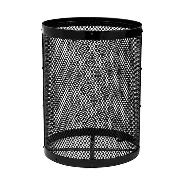 36 Gal. Black Steel Diamond Outdoor Commercial Trash Can
