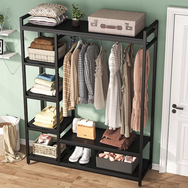 FRIDA OAK – Clothing rack with shelves