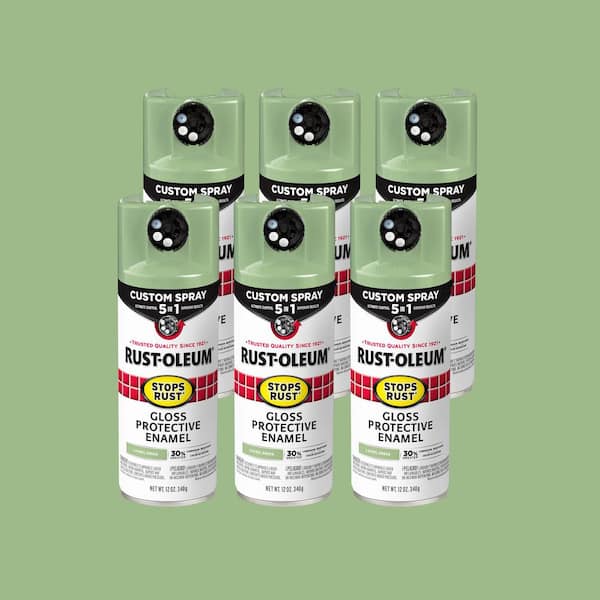 Rust-Oleum Stops Rust 12 oz. Custom Spray 5-in-1 Gloss Laurel Green Spray Paint (Case of 6)