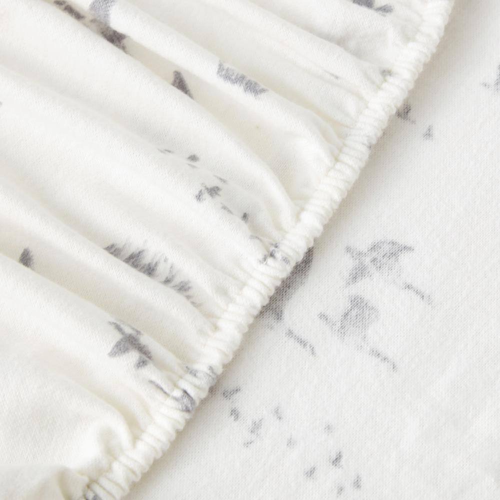 Twin Gray Cotton Flannel Deep Pocket Sheet Set