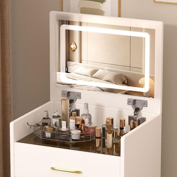 Siavonce 3 in 1 Vanity Desk with Open Top Mirror with  display picture 3