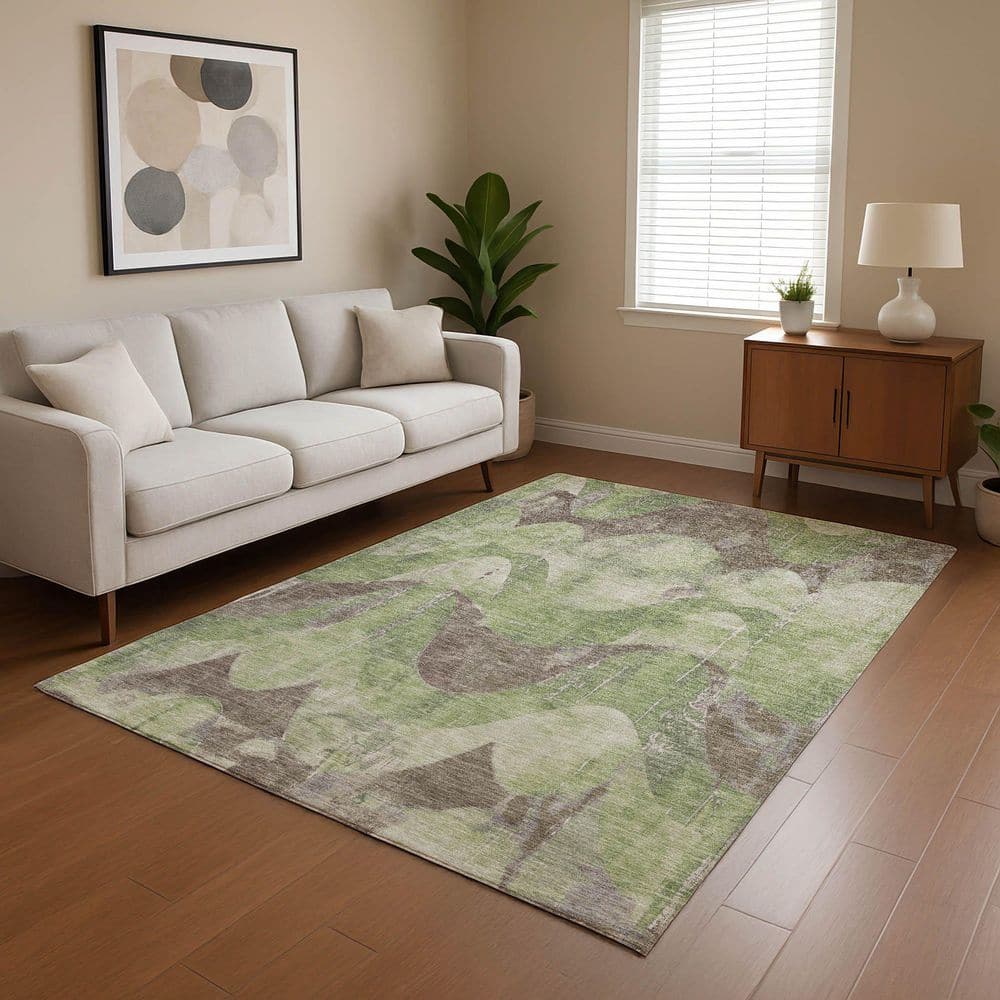 Mayfield Premium Machine Washable Abstract AMF1786 Aloe 9 ft. x 12 ft. Area Rug price history on PriceWatchPro