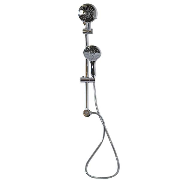 Cascada 26 Shower Slide Bar - Adjustable Wall Mounted Handheld Shower Holder With 360° Rotation, Brass In Polished Chrome - View #7