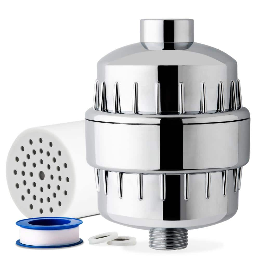 ISPRING 15-Stage High Output Shower Filter, Reduces up to 99% Chlorine, H2S, Heavy Metals, Filters up to 700 Showers, Chrome