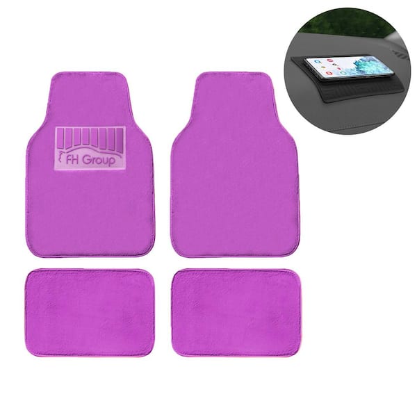 FH Group Doe16 Faux Rabbit Fur Non-Slip Floor Mats - Full Set