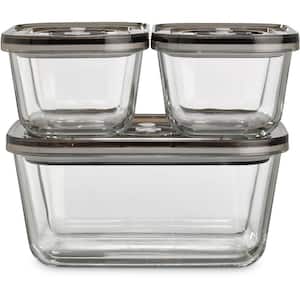 VG 3000 Glass Vacuum Canister Set 3- Pack with Lids