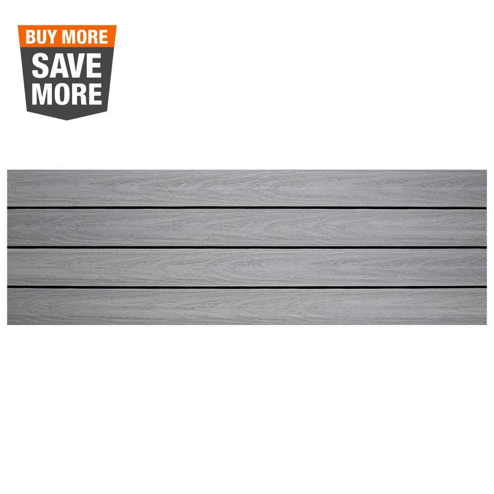 NewTechWood UltraShield Naturale 1 ft. x 3 ft. Quick Deck Composite Outdoor  Deck Tile in Icelandic Smoke White (15 sq. ft. per Box) US-QD-ZX-36-SW - 