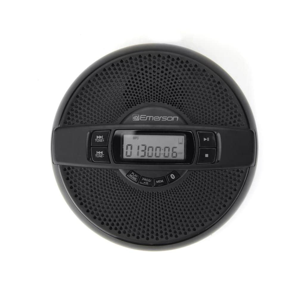 Emerson Portable Bluetooth CD Player with FM Radio & Speaker and Wired Earbuds Included, Black (EPCD-2000)