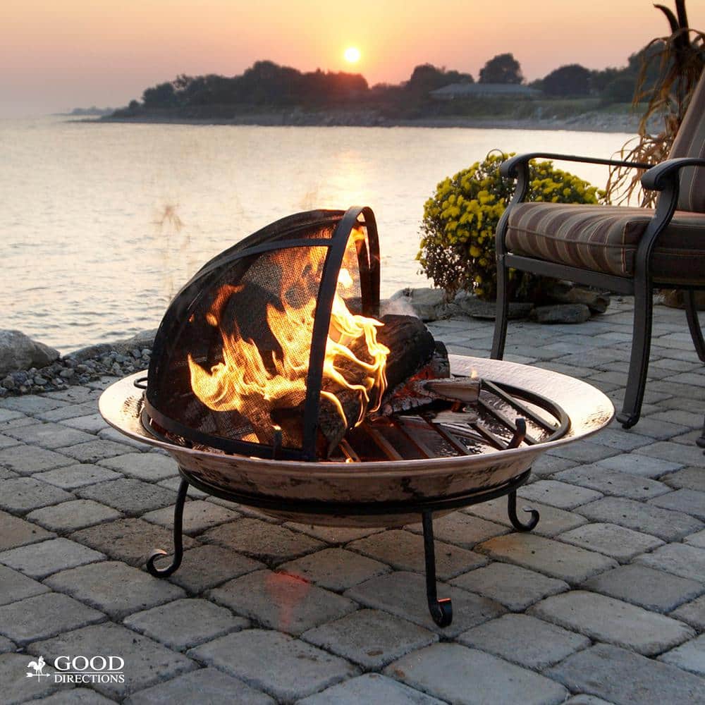 Medium Black Powder-Coated Steel Mesh Fire Pit Spark Screen