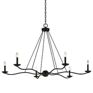 Sawyer 53.5 in. 6-Light Forged Iron D Chandelier