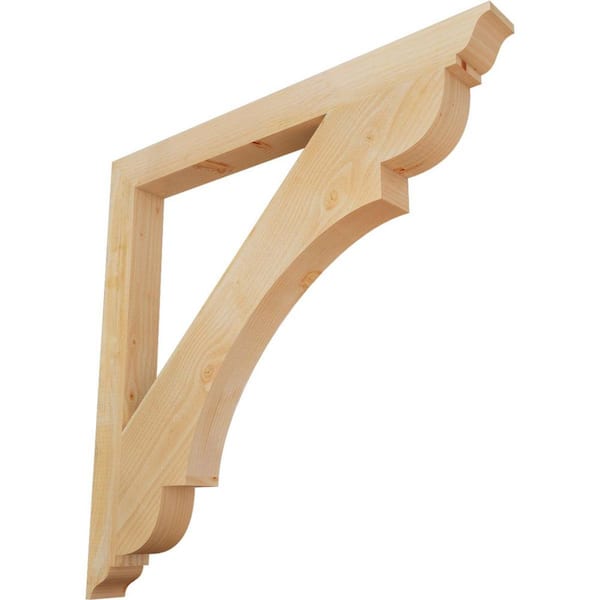 Ekena Millwork 4 in. x 44 in. x 44 in. Douglas Fir Olympic Traditional Rough Sawn Bracket