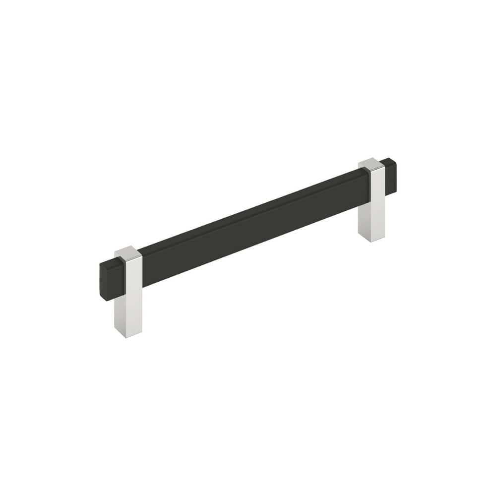 Mulino 6-5/16 in. (160 mm) Center-to-Center Modern Matte Black/Polished Chrome Bar Cabinet Pull price history on PriceWatchPro