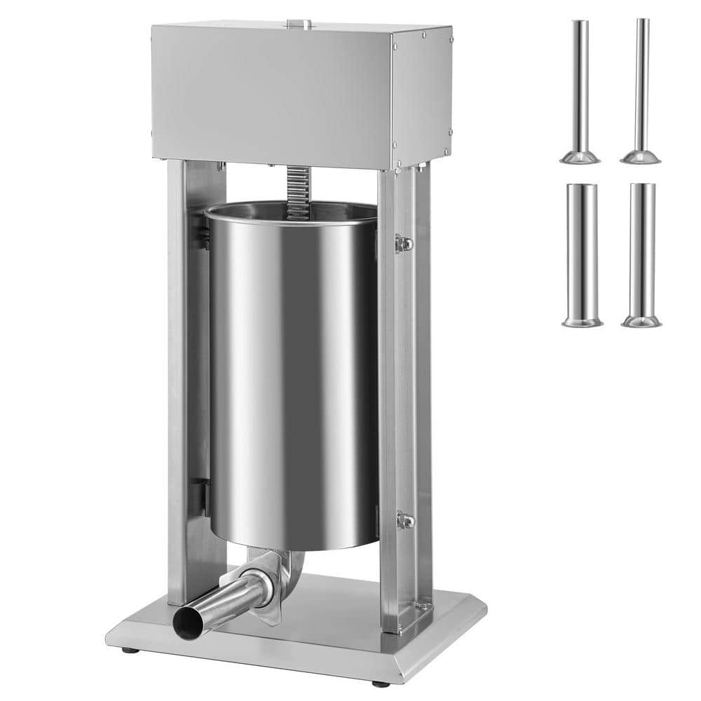Electric Stuffer, 15 L Capacity, 260 Watt Vertical Sausage Maker with Adjustable Speed, 304 Stainless Steel, 4-Tubes
