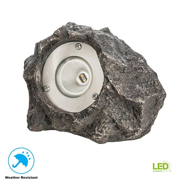 Hampton Bay Low-Voltage Outdoor Integrated LED Polyresin Rock Landscape Spot Light