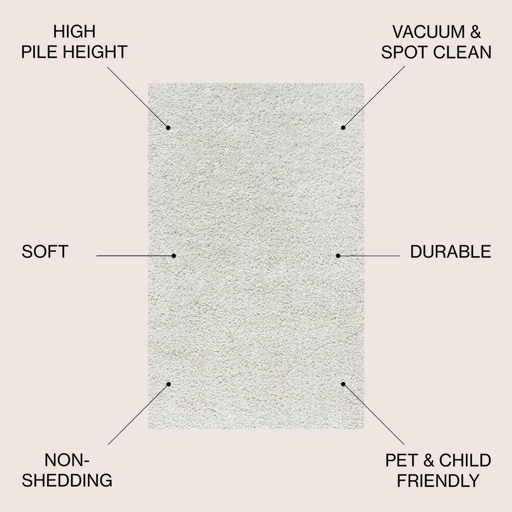 Mercer White Shag Plush Reversible Area Rug 3x5