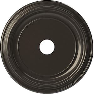 22 in. O.D. x 3-1/2 in. I.D. x 1-1/2 in. P Traditional Thermoformed PVC Ceiling Medallion in Metallic Charcoal