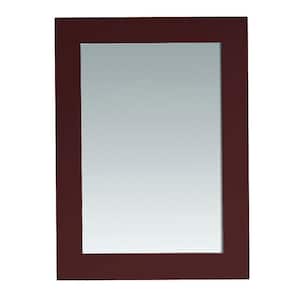 22 in. W x 30 in. H Framed Rectangular Bathroom Vanity Mirror in Cherry