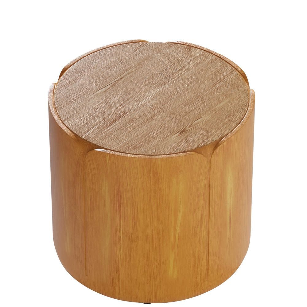 Natural Round Outdoor Indoor Side Table, Modern Wood Grain Garden Table price history on PriceWatchPro
