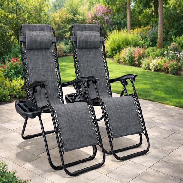 BELLINI HOME AND GARDENS Barca Folding Zero Gravity Chairs Steel