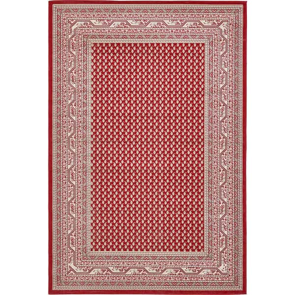 Unique Loom Williamsburg Allover Red 6' 0 x 9' 0 Area Rug