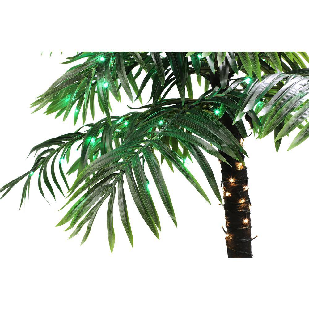 8 ft Green and White LED Pre-Lit Palm Christmas Tree
