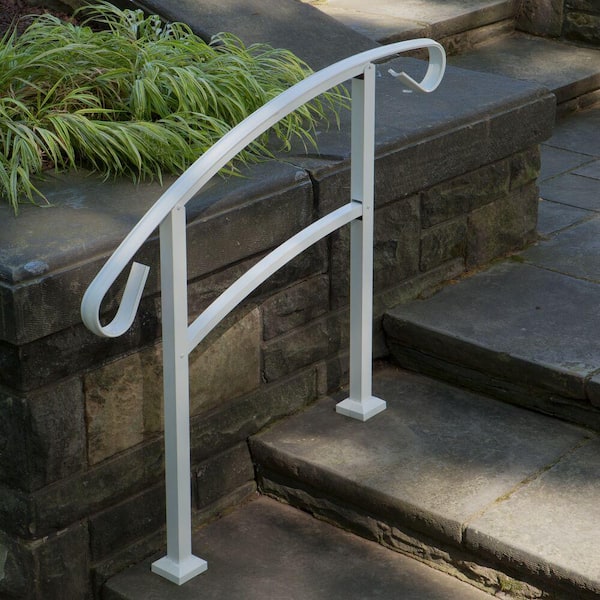 HandiRail 3.57 in. x 47.75 in. x 3.09 ft. White 3-Step Aluminum Rail Kit (Unassembled)
