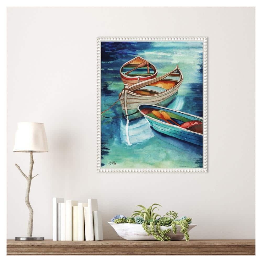 Amanti Art Docked Boats I by Elizabeth Medley Canvas Wall Art Print Framed 16 x 20-in.