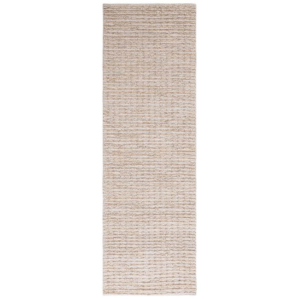 Handwoven Ivory Jute Natural Fiber Rug 2'6" x 12'