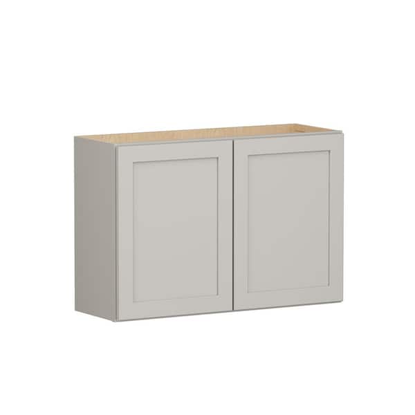 SIMPLY WOODMARK PRO Shaker Full Overlay 36 in. W x 12 in. D x 24 in. H Plywood Assembled Wall Kitchen Cabinet in Stone Gray