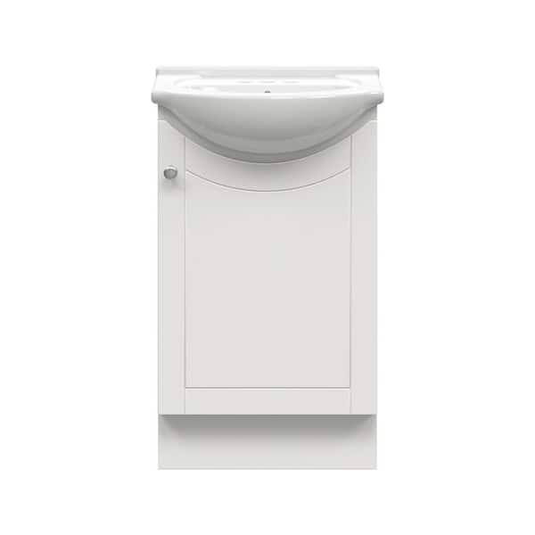 Glacier Bay Highmont 19-3/4 in. W x 16-3/4 in. D Vanity in Linen White with Porcelain Vanity Top in Solid White with White Basin