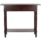 Rosemary 38 in. Dark Cherry Standard Rectangle Wood Console Table with Drawers
