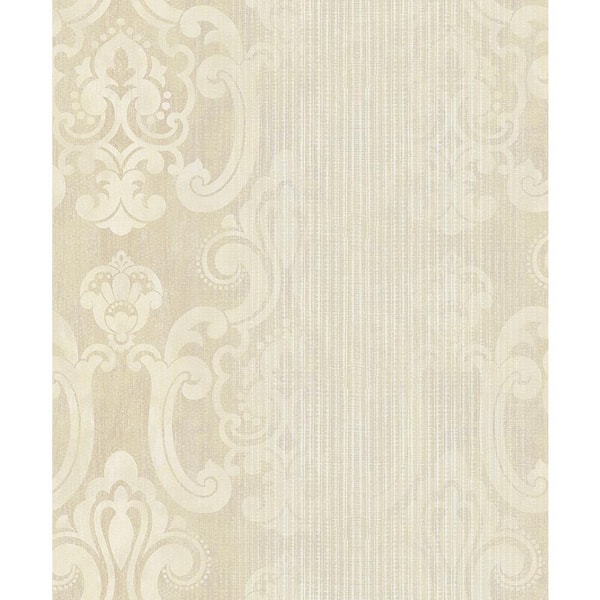 Advantage Ariana Gold Striped Damask Paper Strippable Wallpaper (Covers 57.8 sq. ft.)