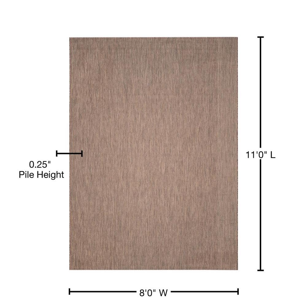 Courtyard Brown Beige Rectangular Easy-Care Outdoor Area Rug