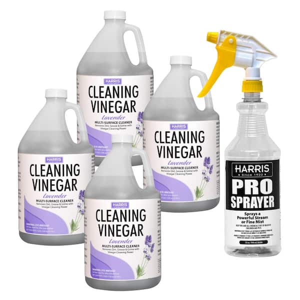 Harris 128 oz. Vinegar All Purpose Cleaner Lavender (4-Pack) and 32 oz. Spray Bottle Value Pack